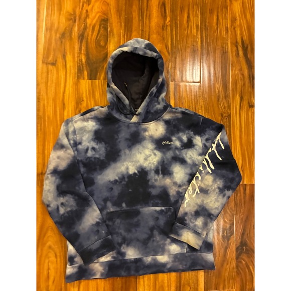 Hollister Other - Hollister Relaxed Fit Tie Dye Hoodie Mens Small Blue White Logo Sweatshirt